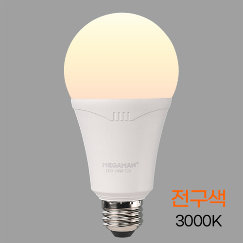 메가맨 LED A-벌브 램프 14W 전구색 A70 E26 KS인증 I371788