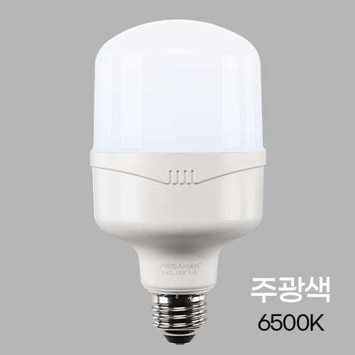 메가맨 LED T-벌브 램프 18W 주광색 E26 KS인증 YTT80Z1-182665 I371802