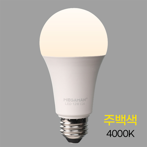 메가맨 LED 벌브 램프 12W 주백색 E26 A60 KS인증 YTA60E9-1240 I376699